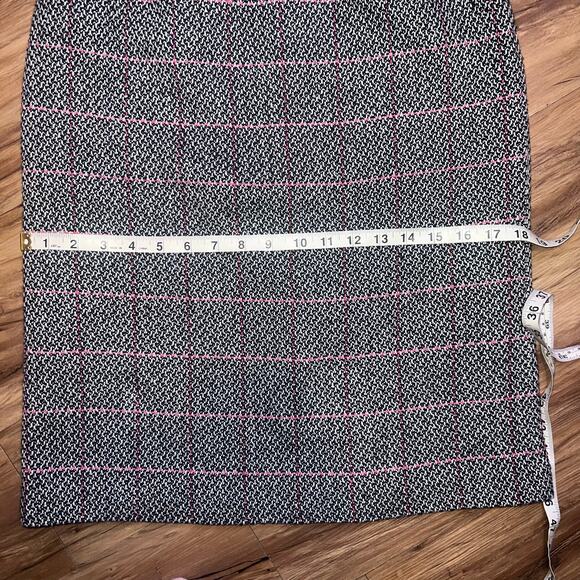 Vintage Talbots Gray Pink Plaid Pencil Skirt Classic Check Print Casual Size 4 - Picture 10 of 12